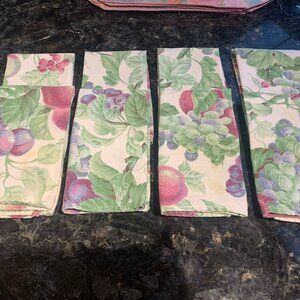 Vintage W.C.Designs 100% Cotton Fruit Napkins Set of 8